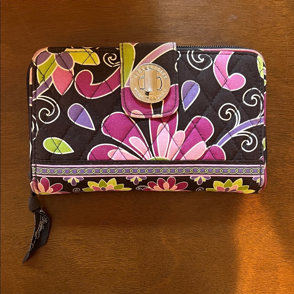 Vera Bradley Pink and Green Floral Wallet